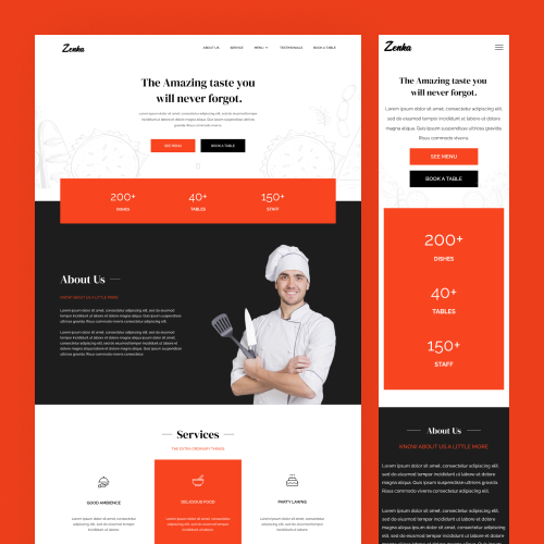 Zenka - Restaurant Figma and Tailwind CSS Template