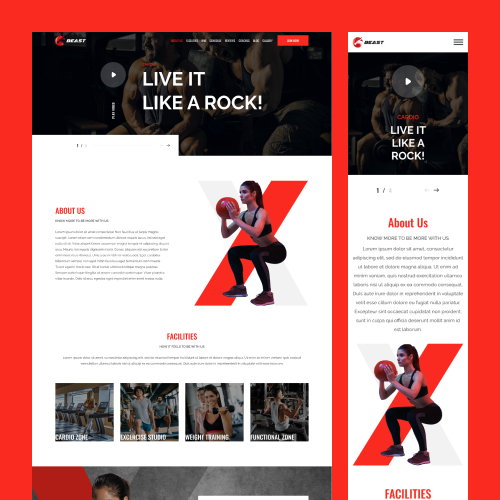 Beast - Gym Fitness Figma and Tailwind CSS Template