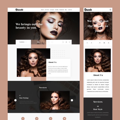 Razzle Beauty Salon Figma and Tailwind CSS Template