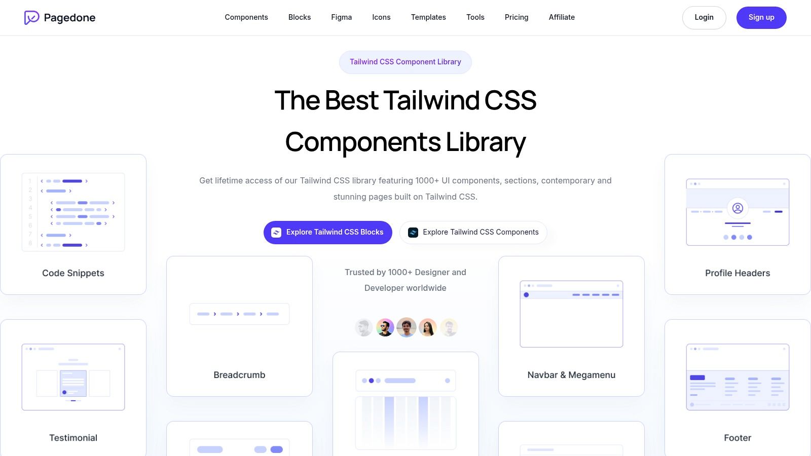 Screenshot from https://pagedone.io