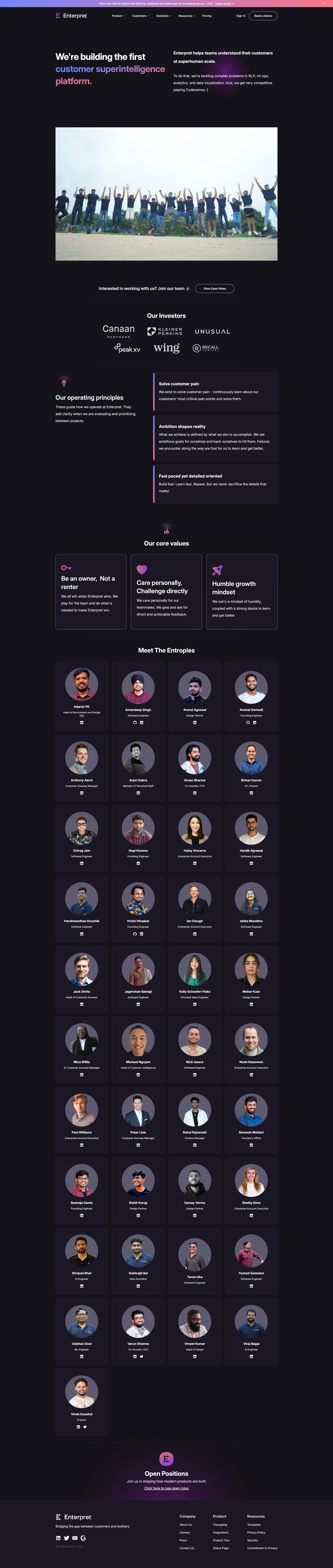 About Us Page Design Inspiration | Enterpret