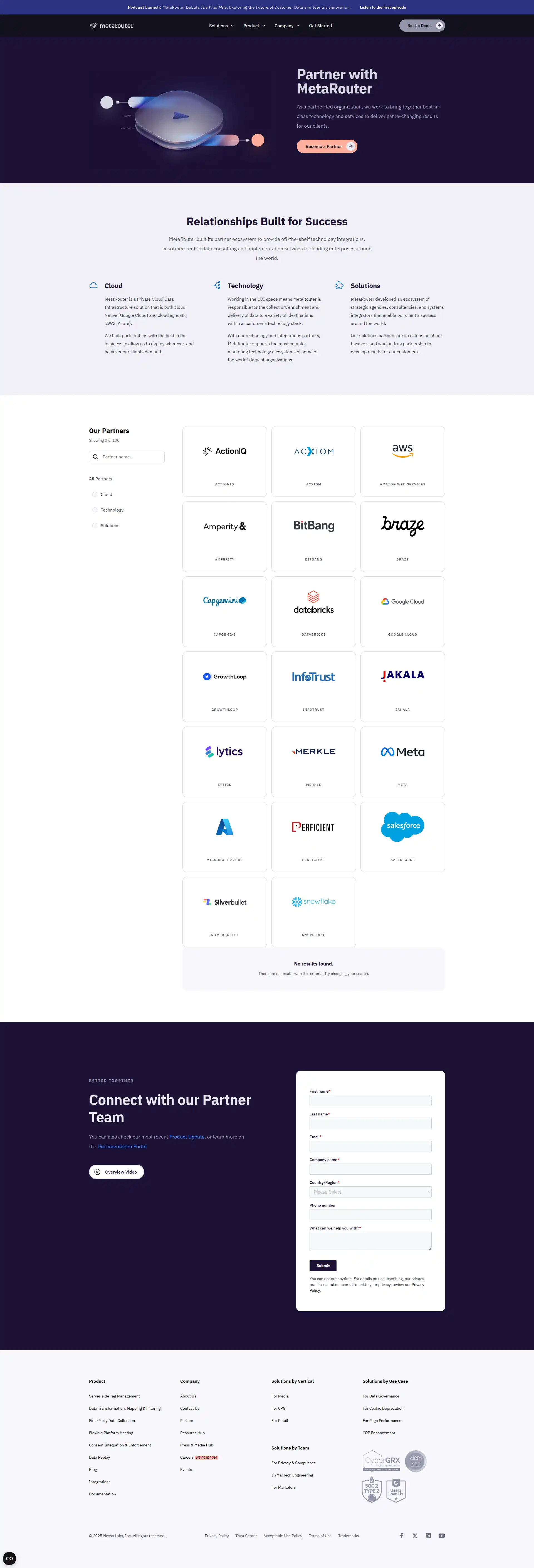 Partner Page Design Inspiration | Metarouter