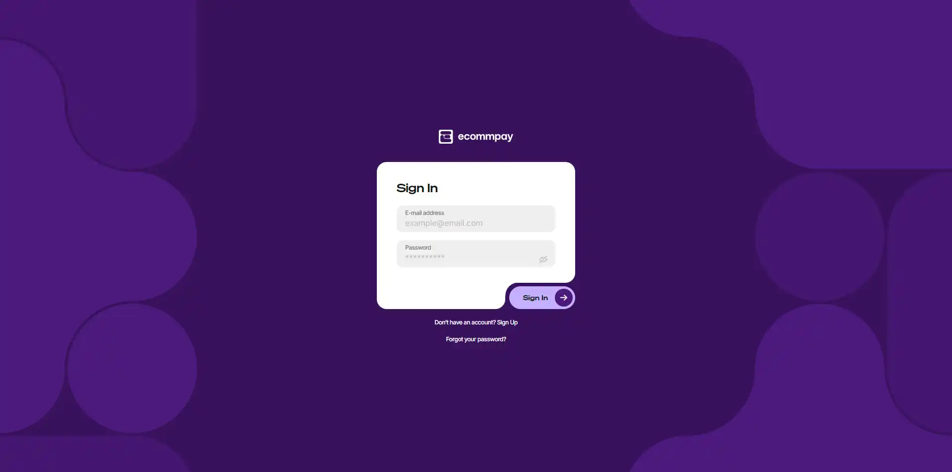 Ecommons Login Login Page Design Inspiration | Ecommpay